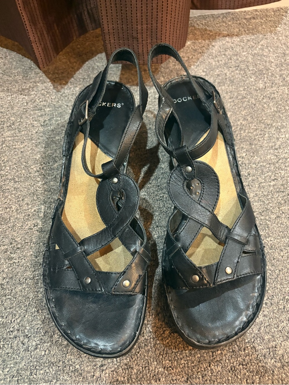 Dockers - Black Leather Slingback Sandals